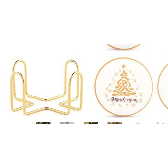 LIFVER Christmas Coasters & Holder , Christmas Tree “Merry Christmas” New - Picture 2 of 5